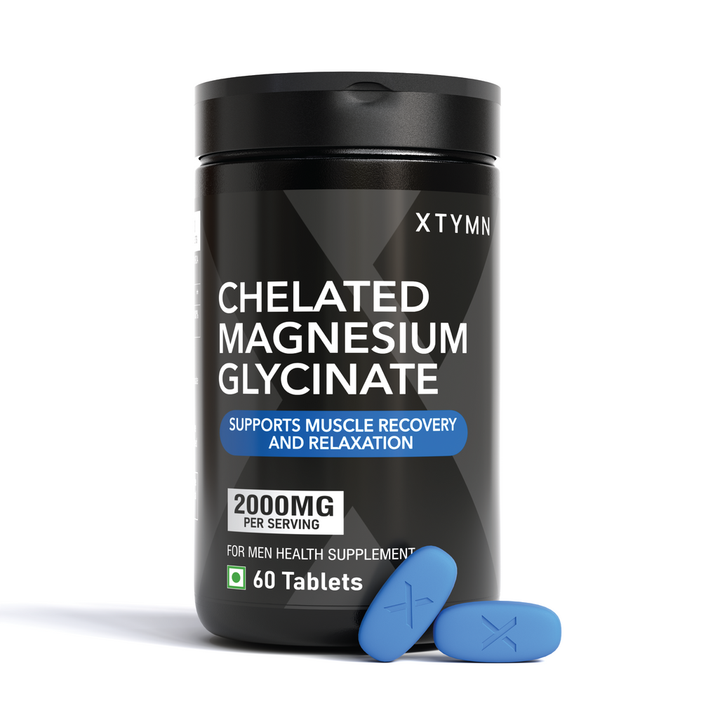 XTYMN Chelated Magnesium Glycinate 2000mg | 440mg Elemental Magnesium | Muscle Recovery & Relaxation | 60 Tablets